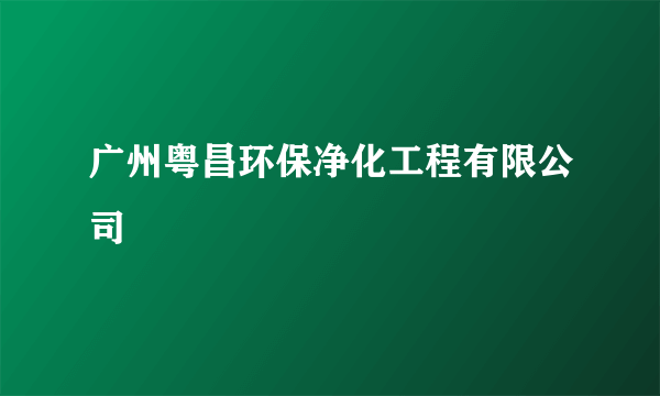 广州粤昌环保净化工程有限公司