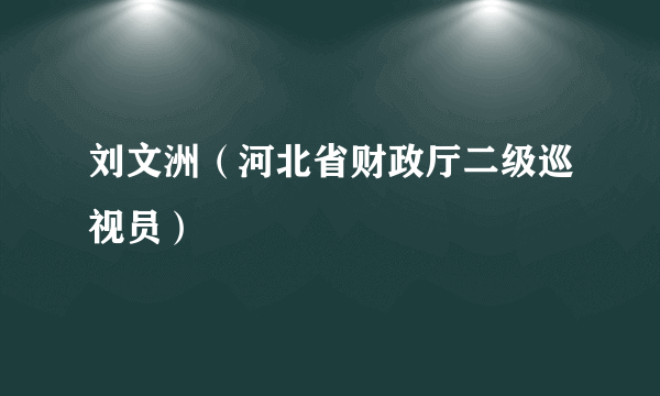 刘文洲（河北省财政厅二级巡视员）