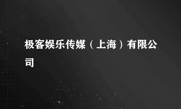极客娱乐传媒（上海）有限公司