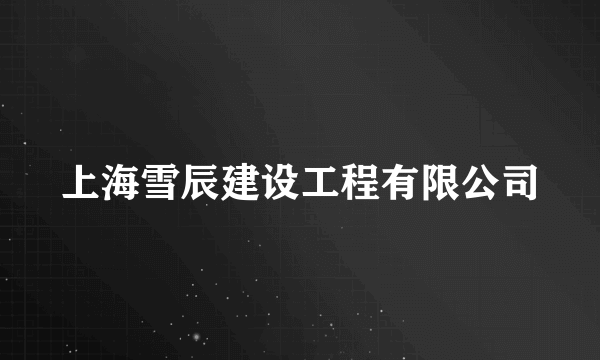 上海雪辰建设工程有限公司