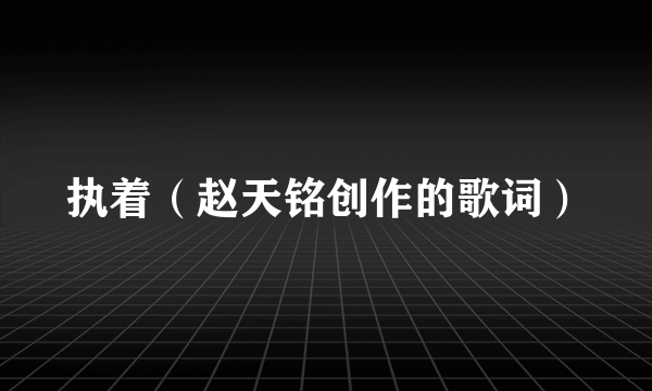 执着（赵天铭创作的歌词）