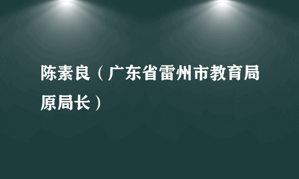 陈素良（广东省雷州市教育局原局长）