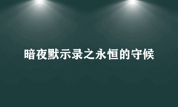暗夜默示录之永恒的守候