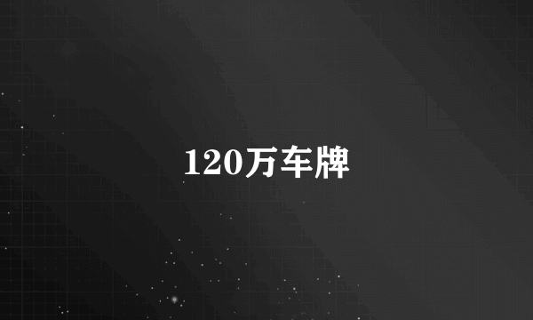 120万车牌