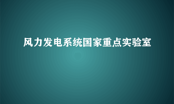 风力发电系统国家重点实验室