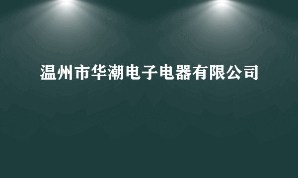 温州市华潮电子电器有限公司
