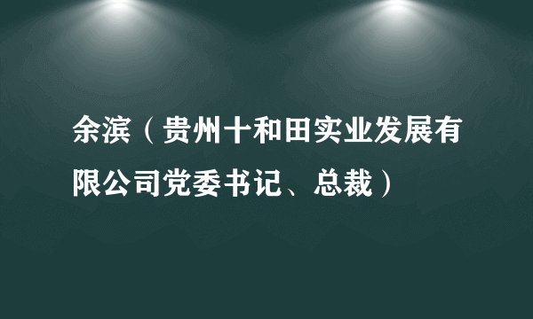 余滨（贵州十和田实业发展有限公司党委书记、总裁）