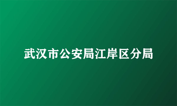 武汉市公安局江岸区分局