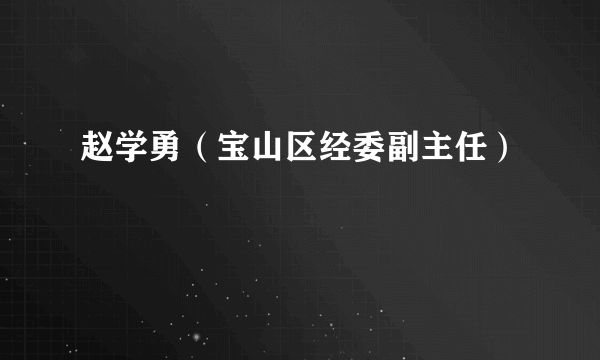 赵学勇（宝山区经委副主任）