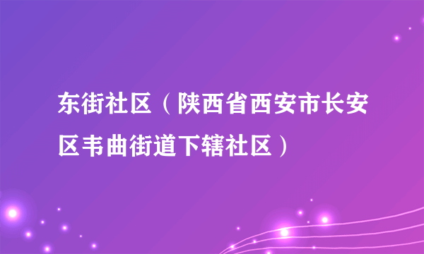 东街社区（陕西省西安市长安区韦曲街道下辖社区）
