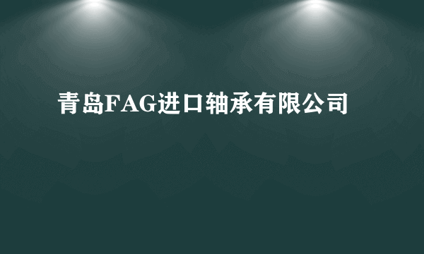 青岛FAG进口轴承有限公司