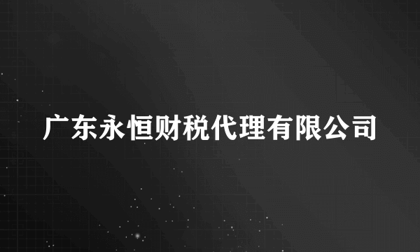 广东永恒财税代理有限公司