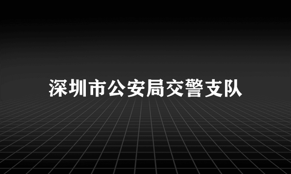 深圳市公安局交警支队