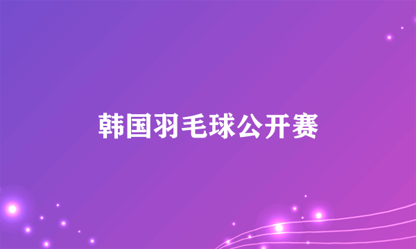 韩国羽毛球公开赛