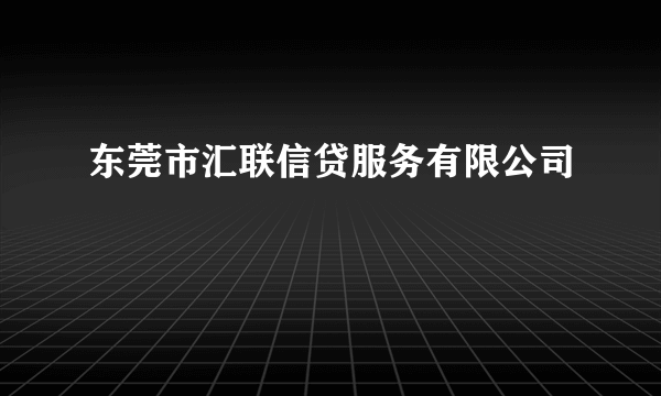 东莞市汇联信贷服务有限公司