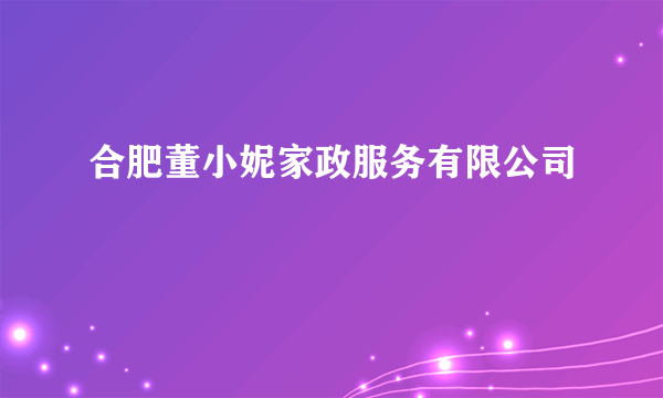 合肥董小妮家政服务有限公司