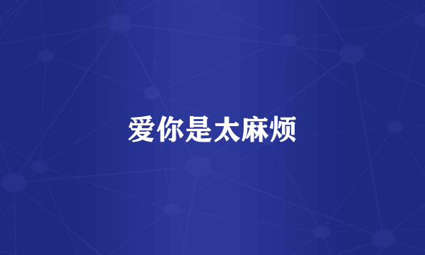 爱你是太麻烦