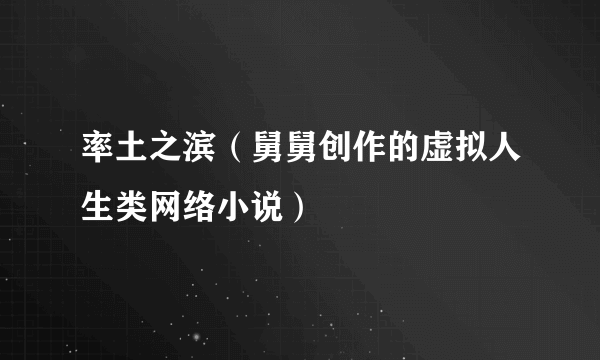 率土之滨（舅舅创作的虚拟人生类网络小说）