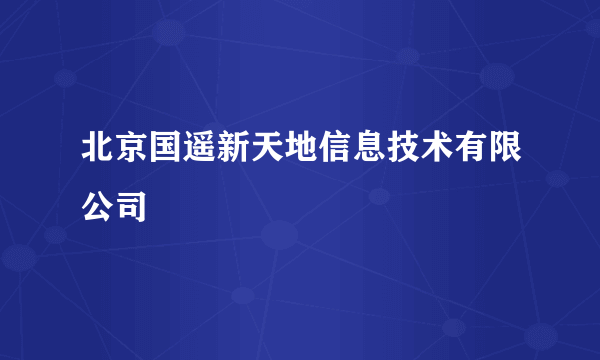 北京国遥新天地信息技术有限公司