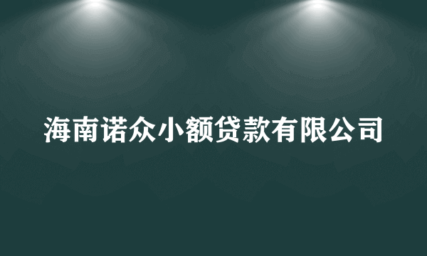 海南诺众小额贷款有限公司