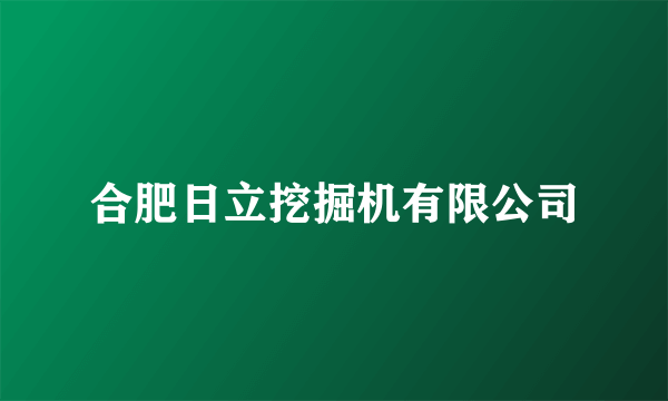 合肥日立挖掘机有限公司
