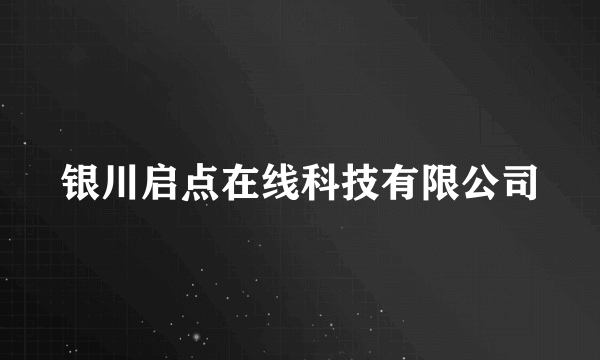 银川启点在线科技有限公司