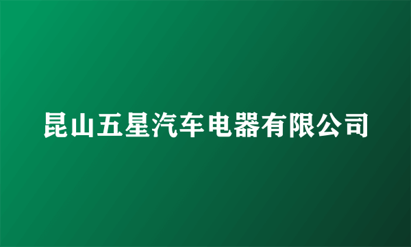 昆山五星汽车电器有限公司