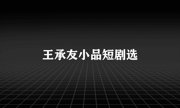 王承友小品短剧选