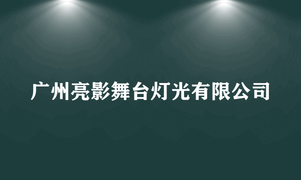 广州亮影舞台灯光有限公司