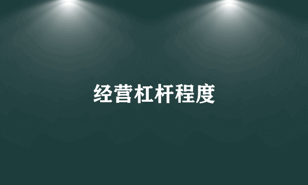经营杠杆程度