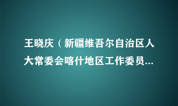 王晓庆（新疆维吾尔自治区人大常委会喀什地区工作委员会原委员）