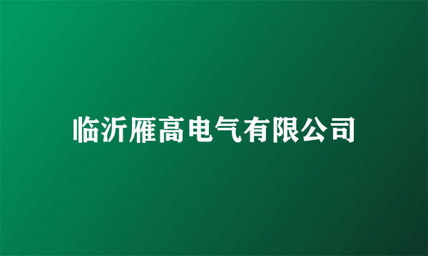 临沂雁高电气有限公司