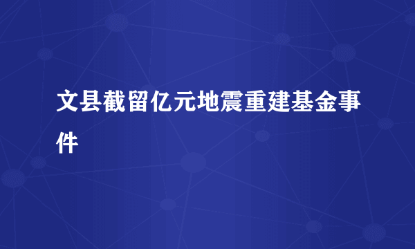 文县截留亿元地震重建基金事件