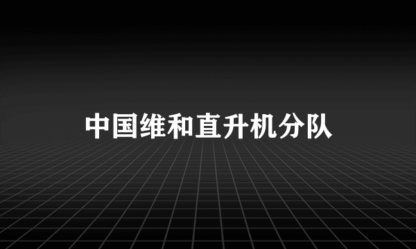 中国维和直升机分队