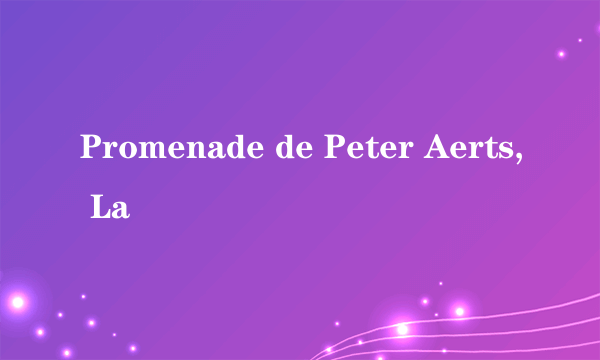 Promenade de Peter Aerts, La
