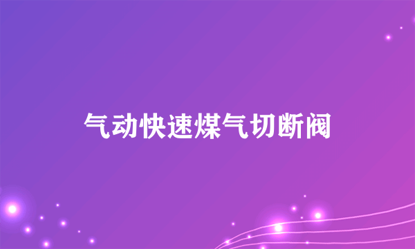 气动快速煤气切断阀