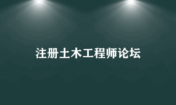 注册土木工程师论坛
