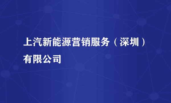 上汽新能源营销服务（深圳）有限公司
