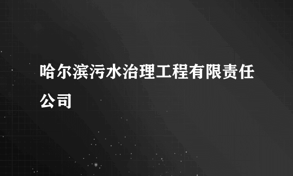 哈尔滨污水治理工程有限责任公司