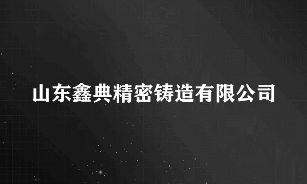 山东鑫典精密铸造有限公司