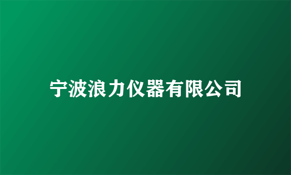 宁波浪力仪器有限公司