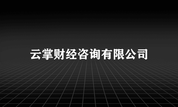 云掌财经咨询有限公司