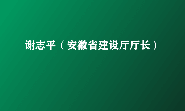 谢志平（安徽省建设厅厅长）