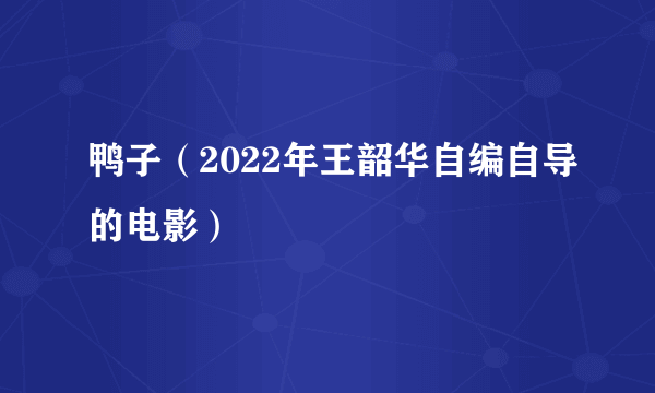 鸭子（2022年王韶华自编自导的电影）