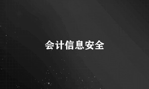 会计信息安全