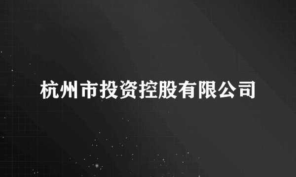 杭州市投资控股有限公司