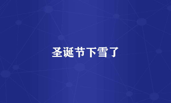 圣诞节下雪了