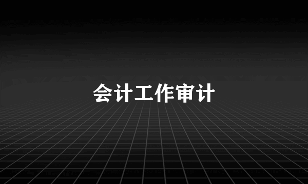 会计工作审计