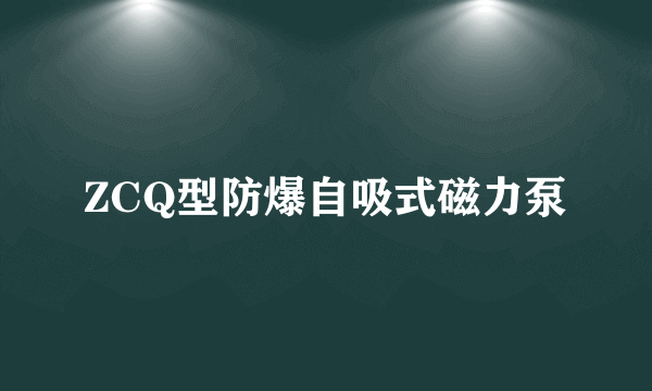 ZCQ型防爆自吸式磁力泵
