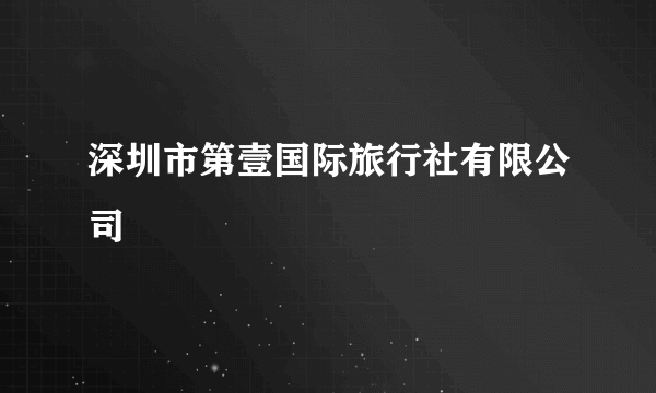深圳市第壹国际旅行社有限公司